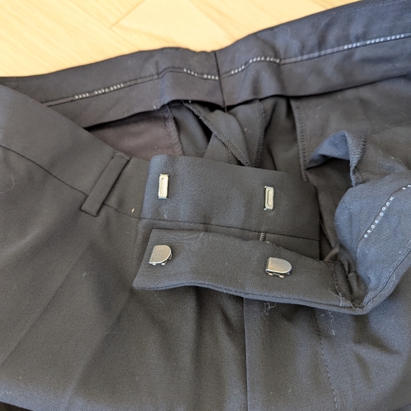 Boss Hugo Boss 38R Black James Brown Virgin Wool Modern Flat-Front Dress Pants - Picture 5 of 12